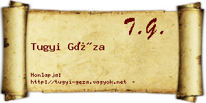 Tugyi Géza névjegykártya