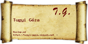 Tugyi Géza névjegykártya